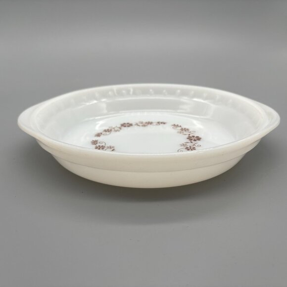 Vintage Dynaware Pyr-O-Rey Brown Daisy Pattern Pie Plate Dish - Picture 4 of 8